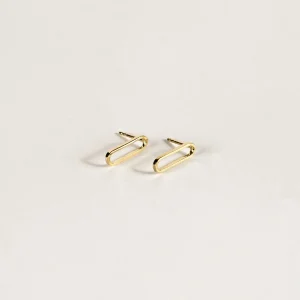 SarahBijoux Paper Clip Gold Vermeil Studs