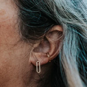 SarahBijoux Paper Clip Gold Vermeil Studs